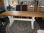 eiken tafel, klooster-model, 200 cm of meer, 50 tot 100 cm, Rechthoekig, Eikenhout