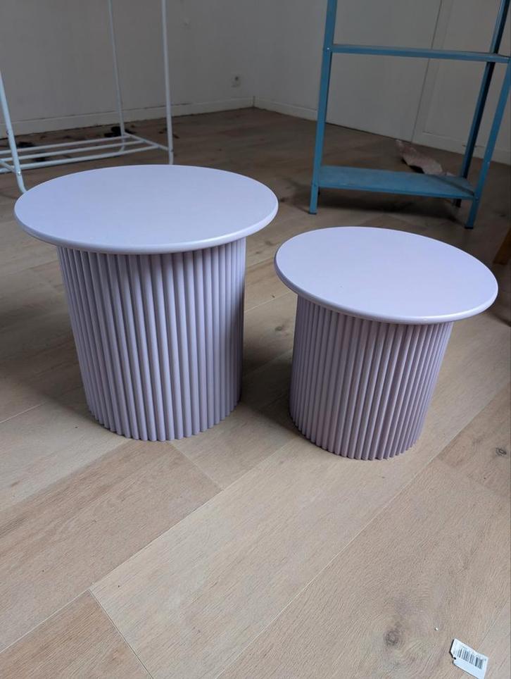 Tables d'appoint Oslo - lilas - lot de 2, Maison & Meubles, Tables | Tables d'appoint, Comme neuf, Enlèvement