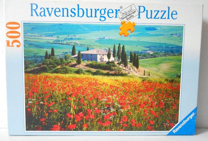 Puzzle Val d'Orcia (Toscane - Italie) - 500 pc., Hobby & Loisirs créatifs, Sport cérébral & Puzzles, Comme neuf, Puzzle, 500 à 1500 pièces