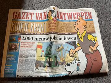 Gazet van antwerpen speciale druk  van kuifje uit 2004 beschikbaar voor biedingen
