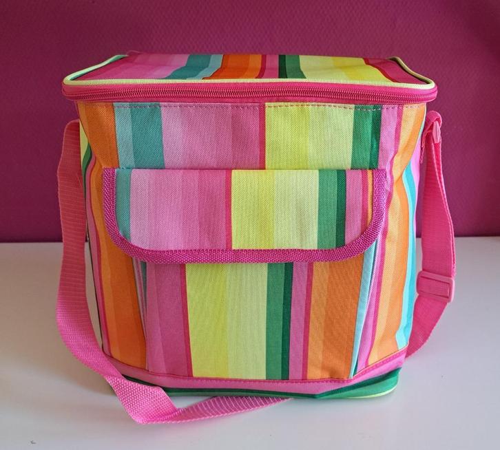 « Sac - Isotherme - Camping » rayé rose, Caravanes & Camping, Accessoires de camping, Neuf, Envoi