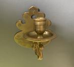 Antieke Kaarsenhouder in geel koper, Antiek en Kunst, Ophalen of Verzenden, Koper