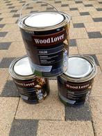 3 pots neufs de 2,5L de Lasure Wood Lover Color bleu boréal, Doe-het-zelf en Bouw, Verf, Beits en Lak, Nieuw, Beits, Blauw, Ophalen