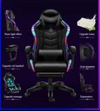 Chaise gaming RGB avec massage et haut-parleurs, Huis en Inrichting, Bureaustoelen, Gaming bureaustoel, Verzenden, Zwart, Nieuw