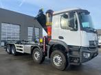 Mercedes Arocs 3240 8x4 met palfinger PK27002 + containersys, Auto's, Vrachtwagens, Automaat, Stof, Wit, Mercedes-Benz