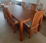 Eettafel in teakhout te koop, Ophalen, Gebruikt, 100 tot 150 cm, Teakhout
