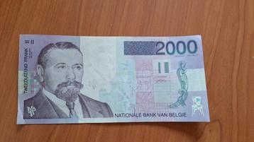 Bankbiljet 2000 Belgische frank beschikbaar voor biedingen