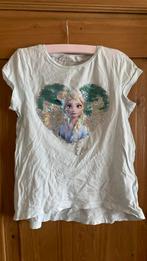 Mint groen glitter Elsa (Frozen) t shirt maat 122-128, Comme neuf, Enlèvement ou Envoi
