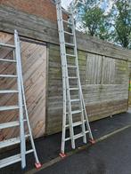 2 ladders Solide 2x12 treden en 3 x 8 treden, Doe-het-zelf en Bouw, Ladders en Trappen, Ophalen, Zo goed als nieuw, Ladder