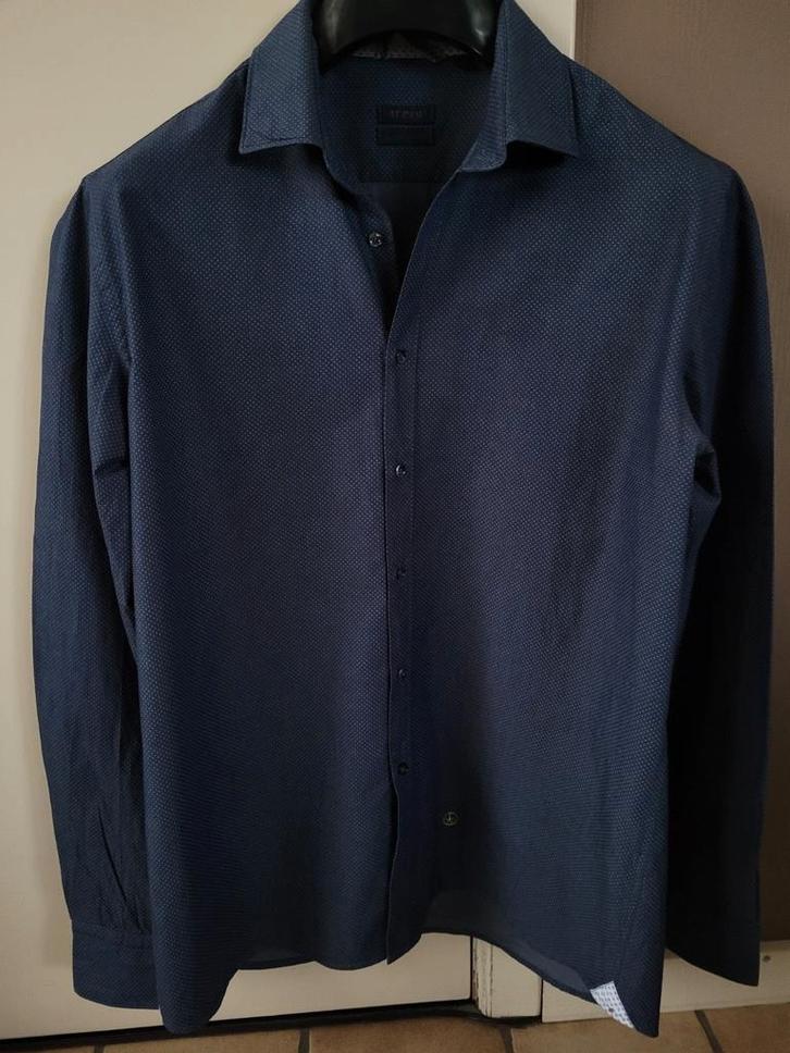 Mooi gespikkeld  hemd merk AT.P.CO, kraagmaat 42, als nieuw, Kleding | Heren, Overhemden, Ophalen of Verzenden