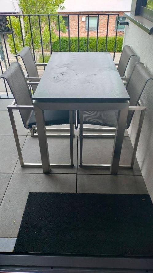 Tuinset inox Joli, Tuin en Terras, Tuinsets en Loungesets, Gebruikt, Tuinset, Inox, 4 zitplaatsen, Ophalen
