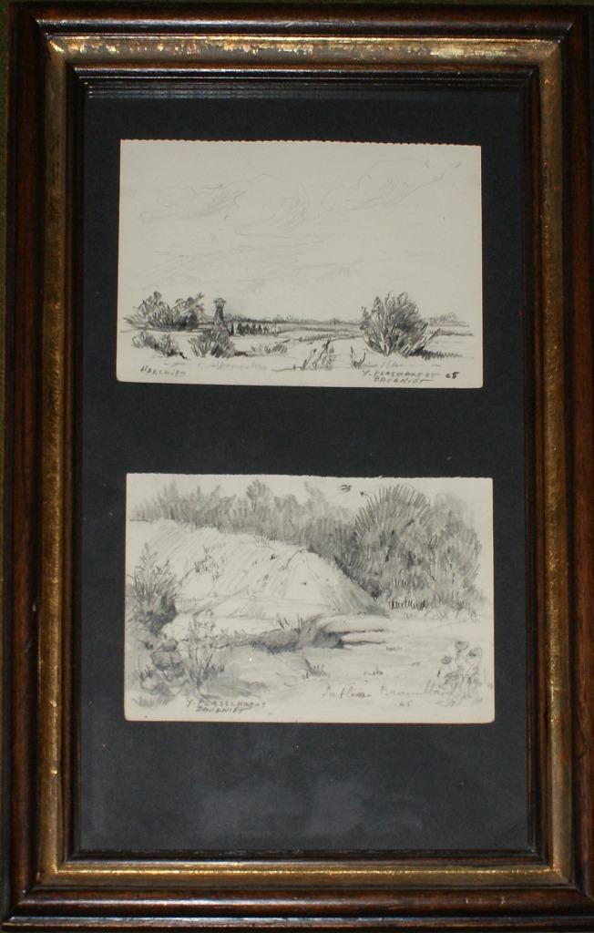 Yvonne Baugniet-Plasschaert (1912-1978): 2 landschappen, Antiquités & Art, Art | Peinture | Classique, Enlèvement ou Envoi