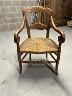 Antieke stoel, Vintage/Retro, Riet of Rotan, Gebruikt, Perfect voor een vintage look. Zit ook heel goed, Bruin