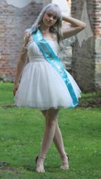 ROBE DE COCKTAIL tulle blanc, Ophalen, Wit, Zo goed als nieuw, Maat 36 (S)