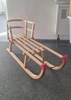 Houten slee, Ophalen, Rugleuning, Gebruikt, Hout