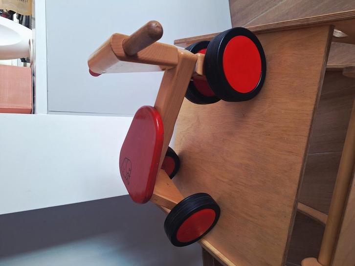 Van Bueren Houten Trike Rood, Kinderen en Baby's, Speelgoed | Buiten | Voertuigen en Loopfietsen, Zo goed als nieuw, Loopfiets