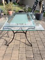 Glazen tafel, Huis en Inrichting, Tafels | Eettafels, 100 tot 150 cm, 150 tot 200 cm, Gebruikt, Rechthoekig