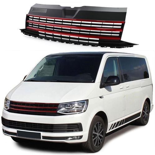 Grille rood zwart voor VW T6 2015-2019 embleemloze grille, Auto diversen, Tuning en Styling, Verzenden