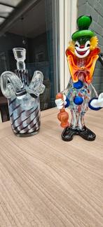 Glazen clown + glazen sierkruik in goedestaat, Antiek en Kunst, Antiek | Glaswerk en Kristal, Ophalen