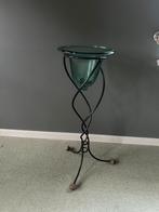 Staander met glas, Ophalen, Zo goed als nieuw, Metaal, Kaars