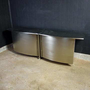 Vintage Belgo Chrom Dressoir, Avec porte(s), 200 cm ou plus, Vintage, Enlèvement