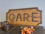 Houten bord ´GARE´, Ophalen, Zo goed als nieuw