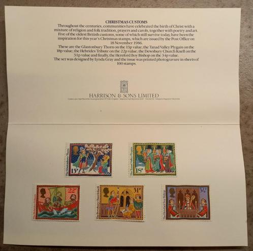 Pakje van 5 „Christmas Customs” -postzegels, Postzegels en Munten, Postzegels | Europa | UK, Postfris, Ophalen of Verzenden