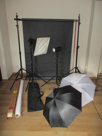 fotografie studio statieven lampen parasol achtergrondsystem beschikbaar voor biedingen