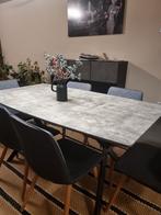 Eettafel  + 6 stoelen., Huis en Inrichting, Tafels | Eettafels, Ophalen, Overige materialen, 50 tot 100 cm, Zo goed als nieuw