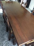 Mooie tafel met 6 stoelen in zware eik, Huis en Inrichting, Tafels | Eettafels, Ophalen