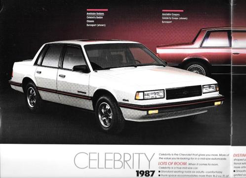 CHEVROLET CELEBRITY 1987, Livres, Autos | Brochures & Magazines, Utilisé, Chevrolet, Enlèvement ou Envoi