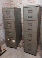 Metalen archiefkast met schuiven / ladekast (2 stuks), Ophalen, Gebruikt