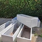plantenbakken wit rechthoekig fiberstone tuin terras balkon, Tuin en Terras, Ophalen, Tuin, Kunststof, Gebruikt