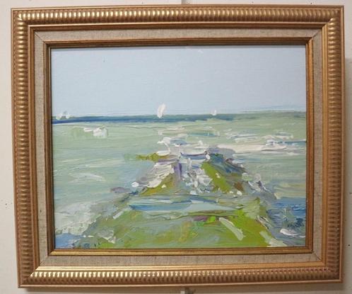 Xtian, de golfbreker, Antiek en Kunst, Kunst | Schilderijen | Klassiek, Ophalen of Verzenden