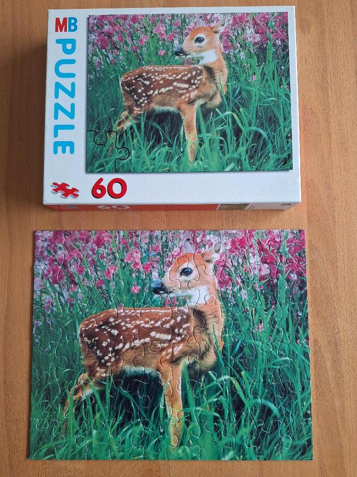 ✪ Puzzel MB hertje - 60st, Kinderen en Baby's, Speelgoed | Kinderpuzzels, Zo goed als nieuw, Ophalen of Verzenden