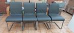 4 Sledestoelen eetkamerstoelen in echt leder, Ophalen, Zo goed als nieuw