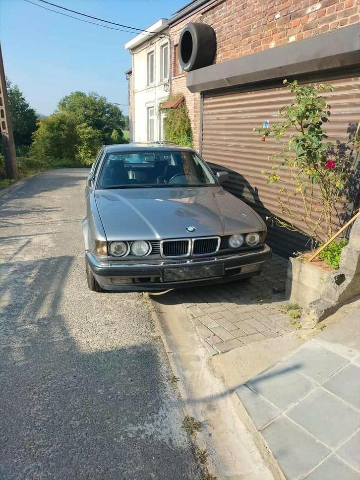 BMW e32 730i 1992 6 cylindres, Autos, BMW, Particulier, Cabriolet, Boîte manuelle, Noir, Noir, Cuir, Enlèvement