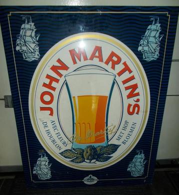 JOHN MARTIN'S bier reclame uit 90's - afm. 100x80 cm - ijzer beschikbaar voor biedingen