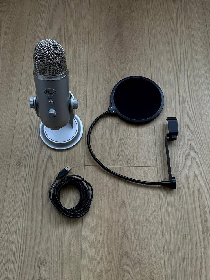 Bleu Yeti Microfoon USB-microfoon + Popfilter, Muziek en Instrumenten, Microfoons, Gebruikt, Studiomicrofoon, Ophalen