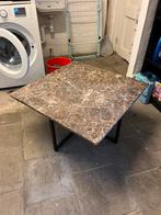 Salontafel marmeren blad op zwart onderstel 75x75cm, Huis en Inrichting, Ophalen, Zo goed als nieuw