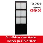 OUTLET stalen deur | schuifdeur | industriële deur | staal, Ophalen, Glas, Binnendeur, Nieuw