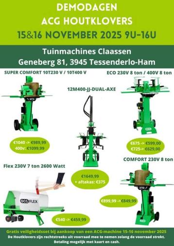 Demoweekend acg houtklovers beschikbaar voor biedingen