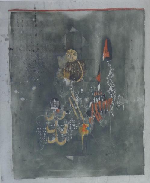JOHNNY FRIEDLAENDER / COMPOSITIE / KLEURETS / 74x64cm KADER, Antiek en Kunst, Kunst | Litho's en Zeefdrukken, Ophalen