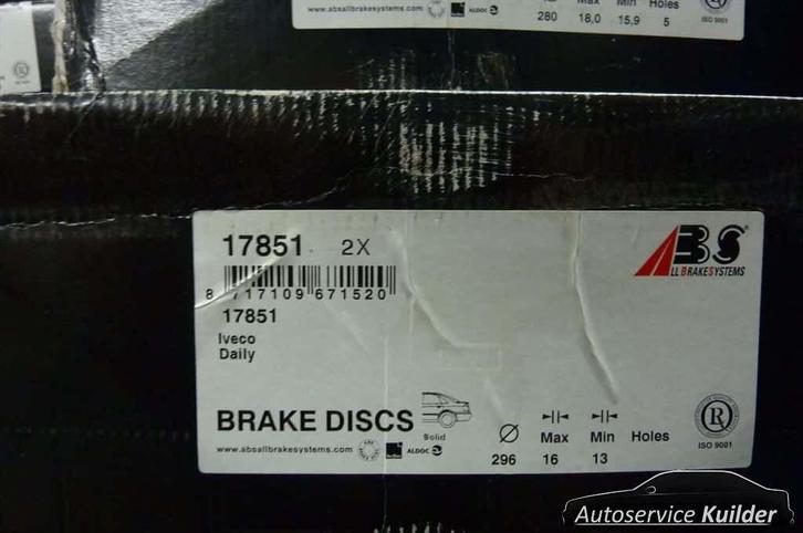 Remschijven achterzijde Iveco new daily l serie 2006-2014 Ni, Autos : Pièces & Accessoires, Freins & Transmission, Autres marques automobiles