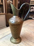 Decoratieve vintage houten vaas kan met koper, Antiek en Kunst, Ophalen of Verzenden, Koper