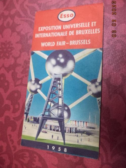EXPO 58: Grondplan Wereldtentoonstelling Brussel door ESSO., Collections, Collections Autre, Comme neuf, Enlèvement ou Envoi