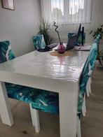 Tafel en 6 stoelen met Stoelhoezen, Huis en Inrichting, Ophalen