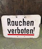 Antiek emaille bord Rauchen verboten!, Antiek en Kunst, Ophalen of Verzenden