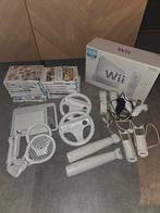 Nintendo wii + 20 spelletjes + toebehoren, Ophalen, Gebruikt, Met 2 controllers, Met stuurtje