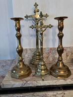 Koperen kandelaars en kruisbeelden, Antiek en Kunst, Ophalen